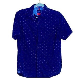 Navy Blue Flamingo Button Down Shirt